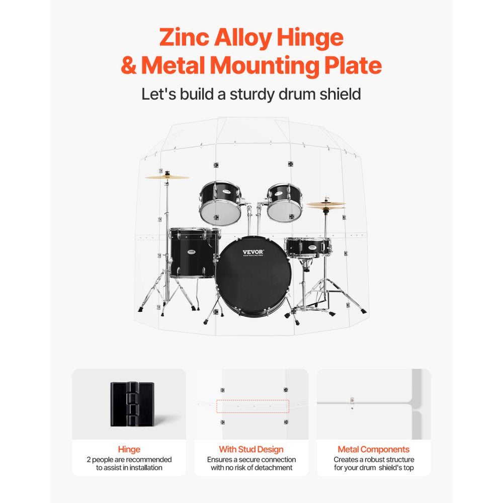 OK-24018 - 5-Ft Acrylic Drum Shield for Clear Sound and Stage Visibility