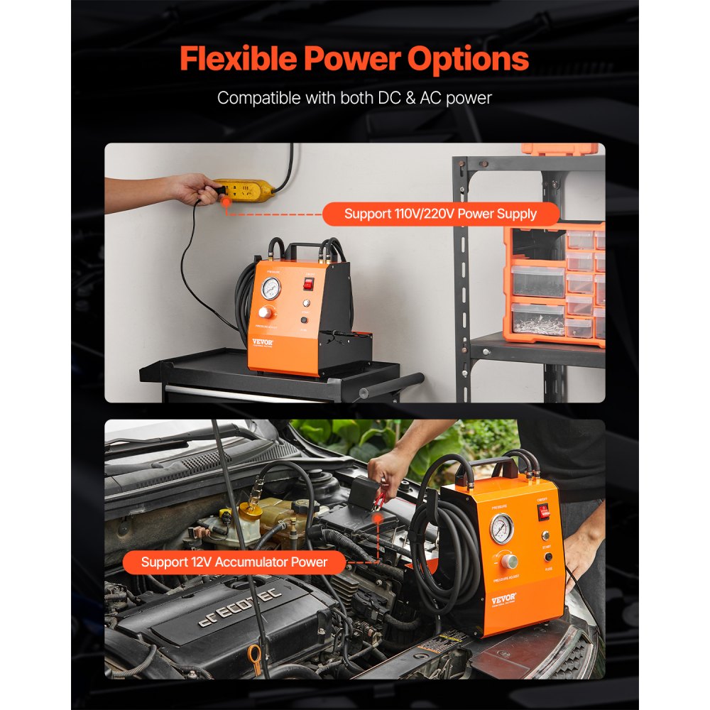 YS-0115A - Electric Brake Fluid Replacement Kit with 17 Adapters, 12V/220V Support