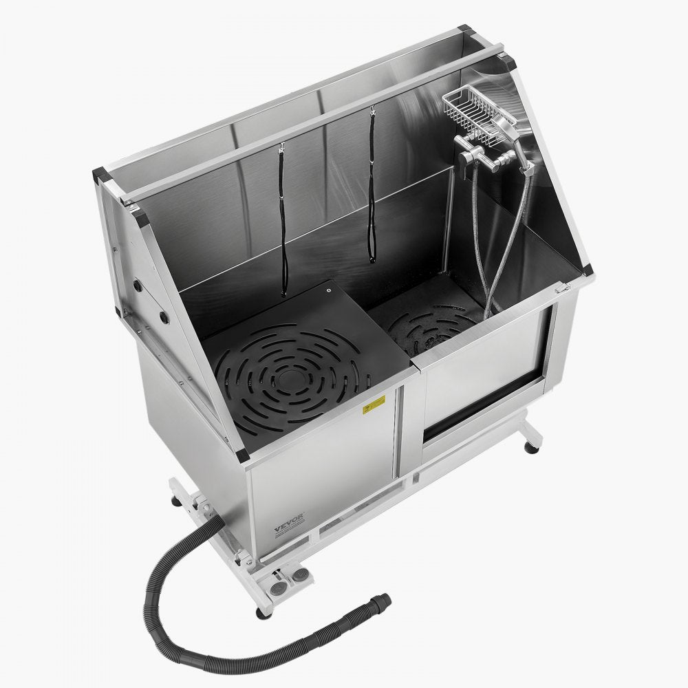 K1E01028 - 50" Stainless Steel Dog Grooming Tub with Electric Lift and Filter
