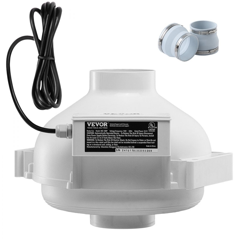 HEE-100P - Quiet 260 CFM Radon Mitigation Fan, 47 dB Noise Level