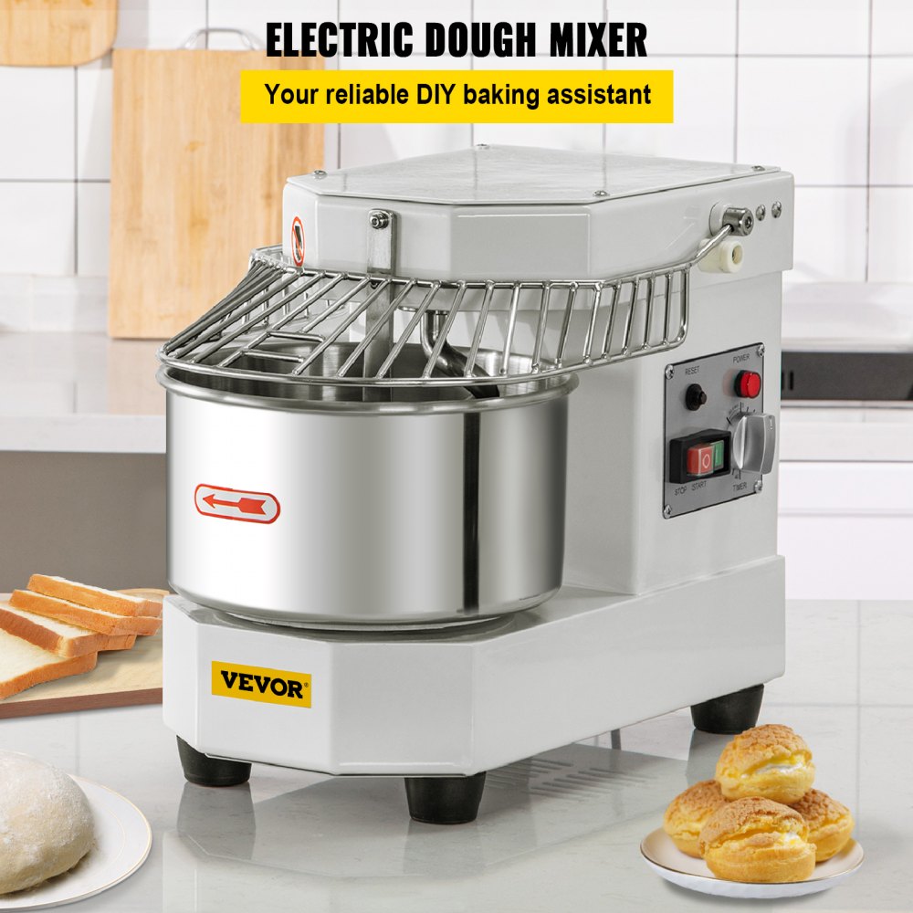 BDM8 - 8L Stainless Steel Commercial Food Mixer with Timer & Dual Rotation