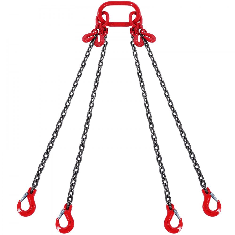 DL8mmx3m-4B - Heavy-Duty 4-Leg Chain Sling with Hooks for Secure Lifting