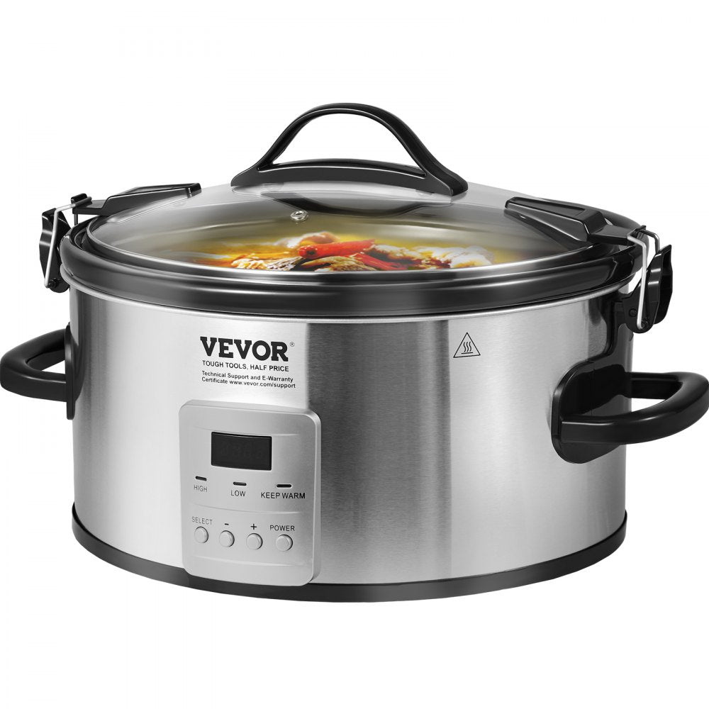 BSC-A701 - 7QT VEVOR Slow Cooker with Digital Timer & Locking Lid