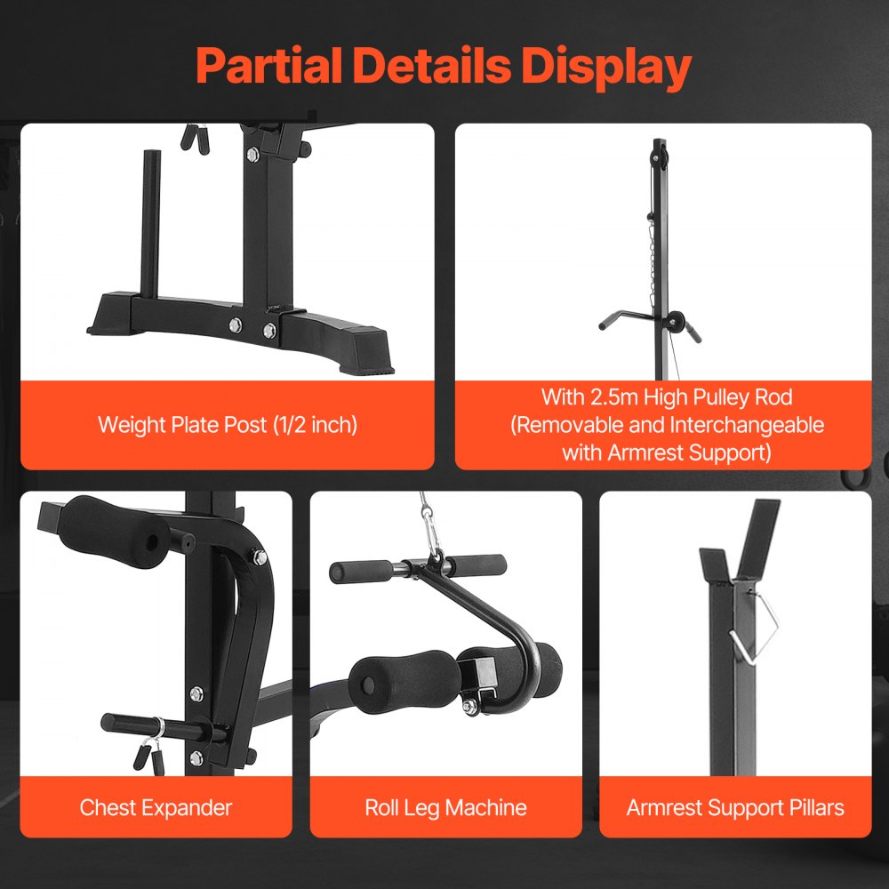 YFBH-64D - Adjustable Weight Bench with Squat Rack & Pull-Up Handles