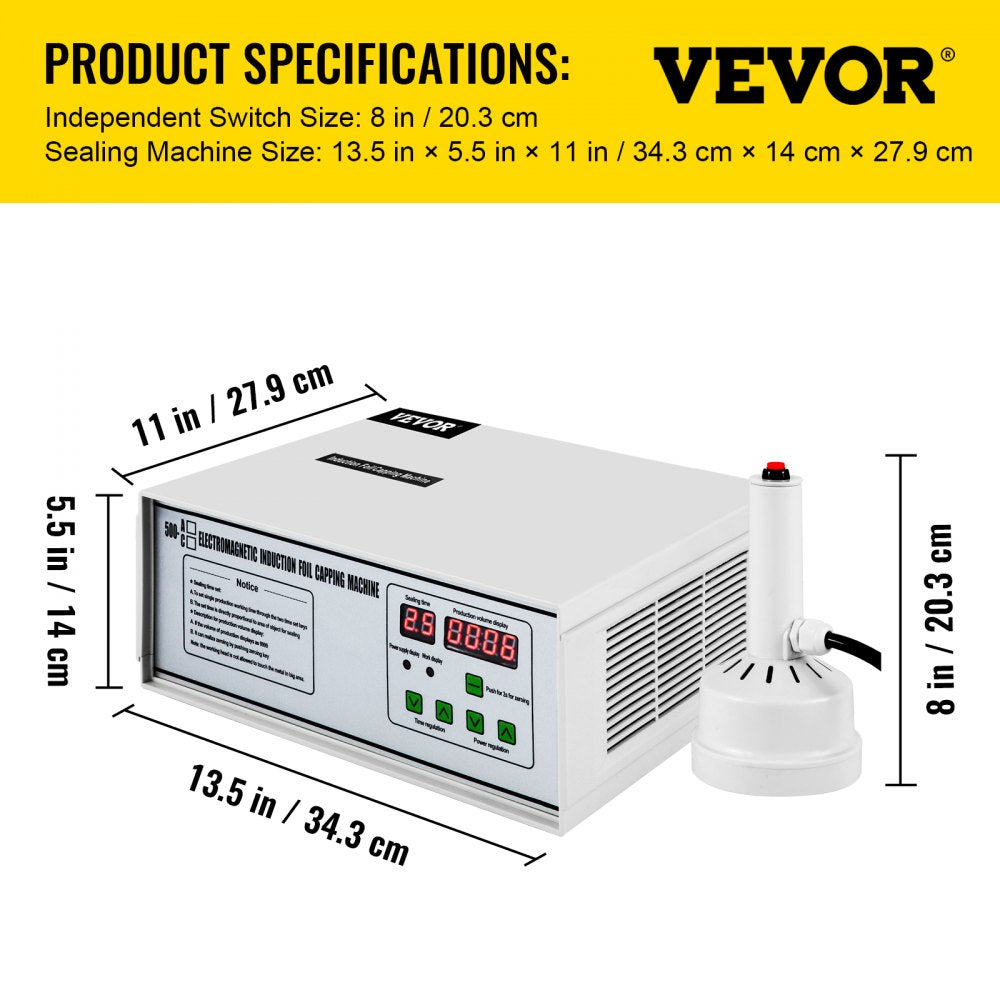 GLF-500A - Efficient Induction Sealer for Bottles, 20mm-100mm Diameter