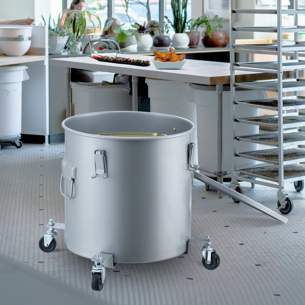 GLT-8GAL - 8 Gal Mobile Fryer Grease Bucket with Caster Base