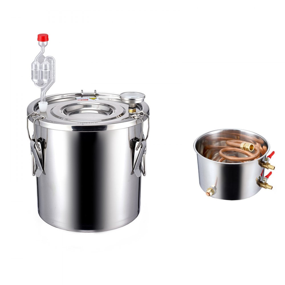 STDB-10L - 3 Gal Stainless Steel Distillation Kit with Cooling Pot and Valves