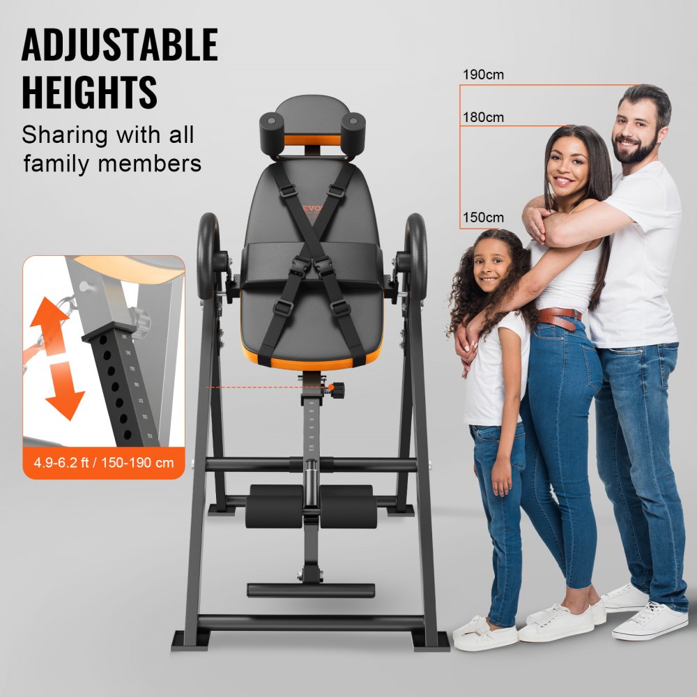 QD002 - Adjustable Inversion Table for 300 lbs with Foldable Design