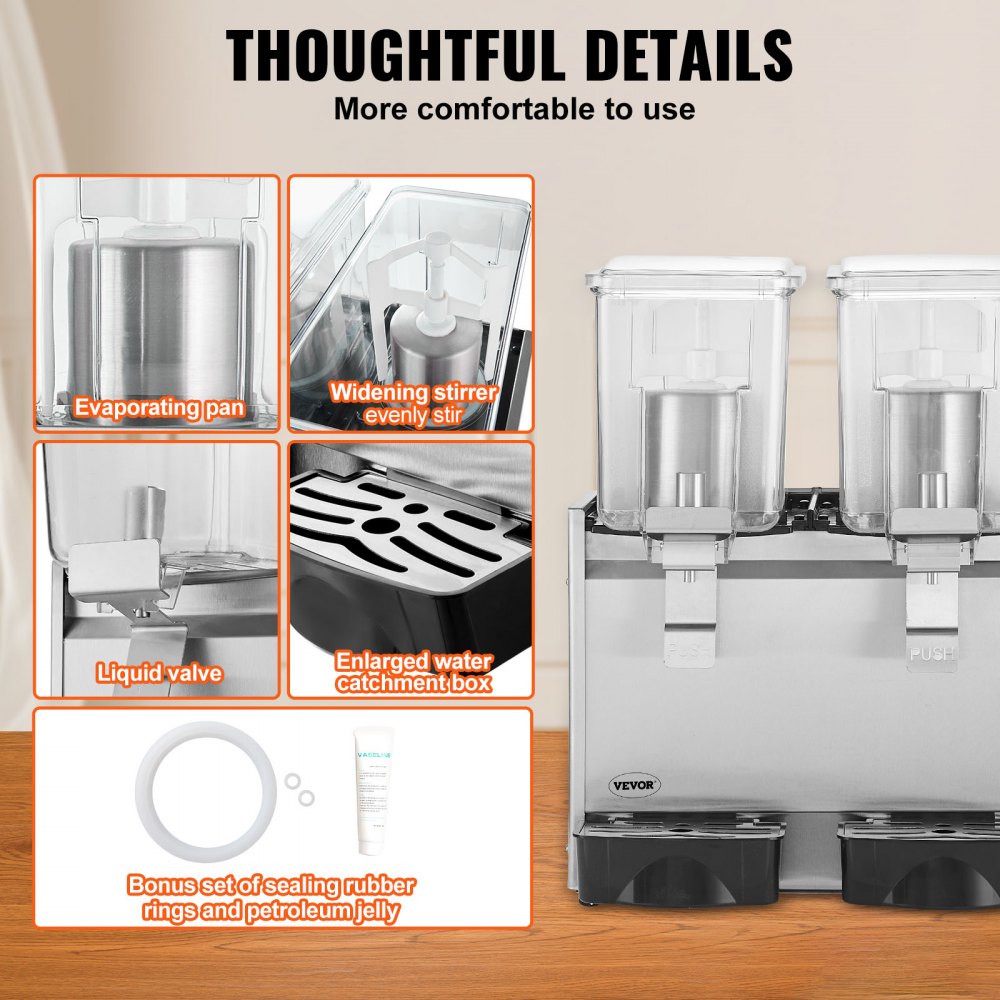 LJ12X2 - 13.6 Qt Stainless Steel Beverage Dispenser for Fresh Drinks