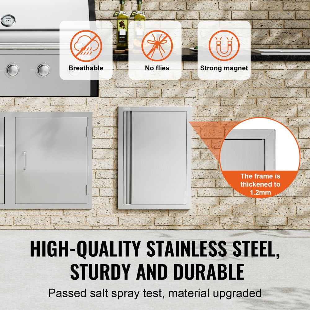 B012D - 17x24 Inch Stainless Steel BBQ Access Door for Outdoor Kitchens