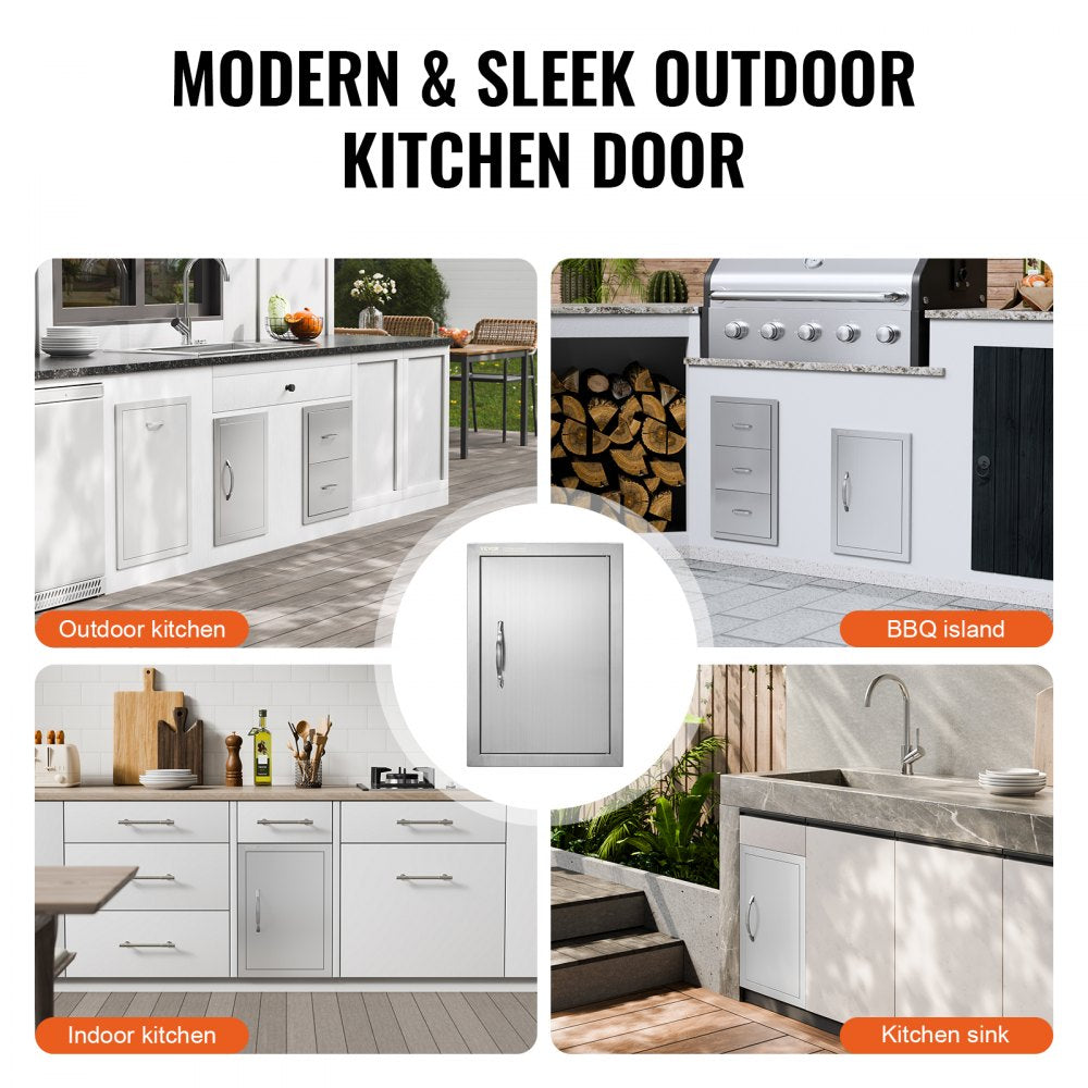 B001D - 14x20 Inch Stainless Steel Flush Mount Outdoor Access Door