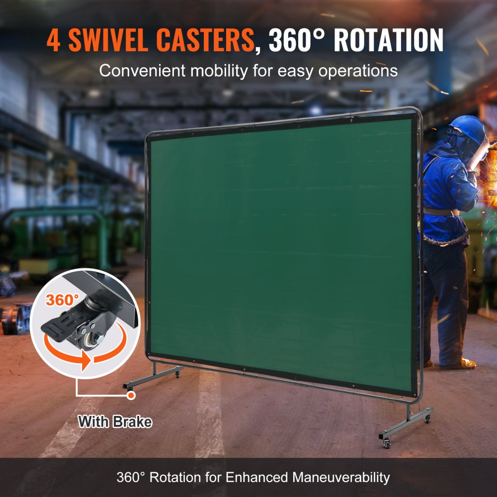XU-2313 - 6' x 8' Mobile Welding Screen with UV Protection