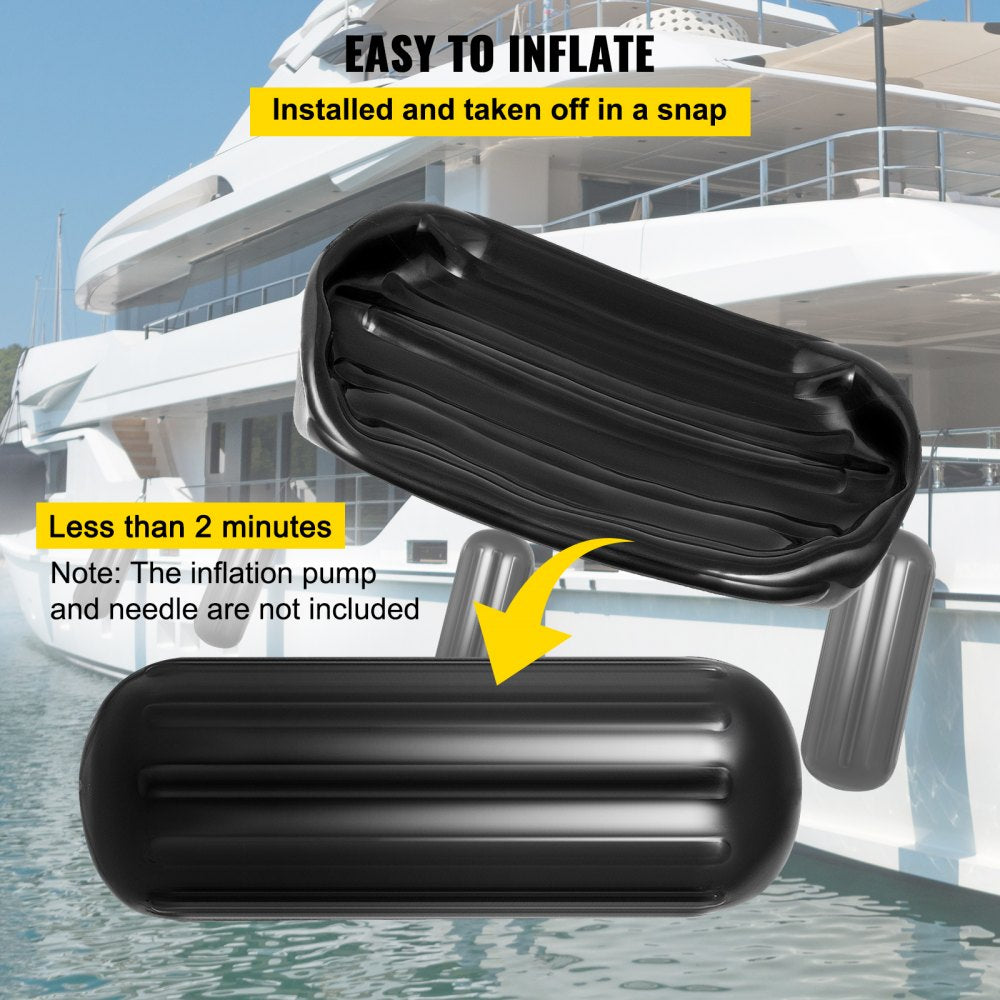 10" x 28" Boat Fender - Durable Vinyl Dock Bumpers (4PCS) for Boat Protection