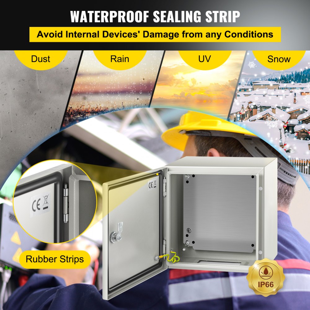 SPT - 12"x12"x8" Durable NEMA Steel Enclosure, Lockable & Powder Coated