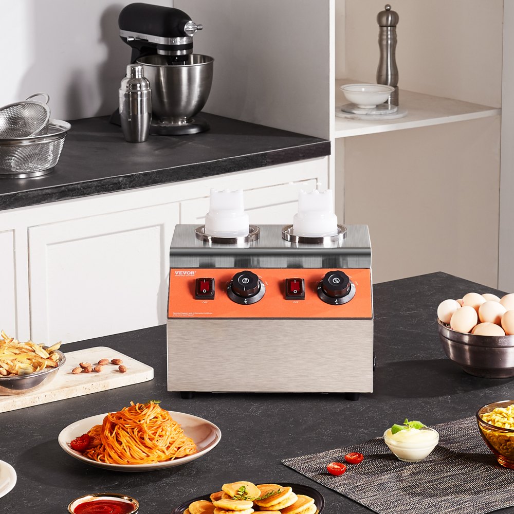 CH-02 - VEVOR Double-Bottle Sauce Warmer, 86-185°F Adjustable Temperature