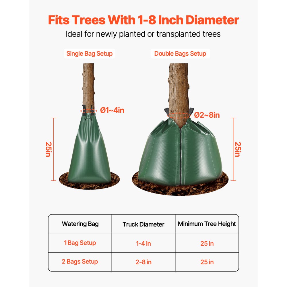 TWB-20gal-D25 - 20-Gallon Tree Watering Bags for Efficient Irrigation, 25 Pack