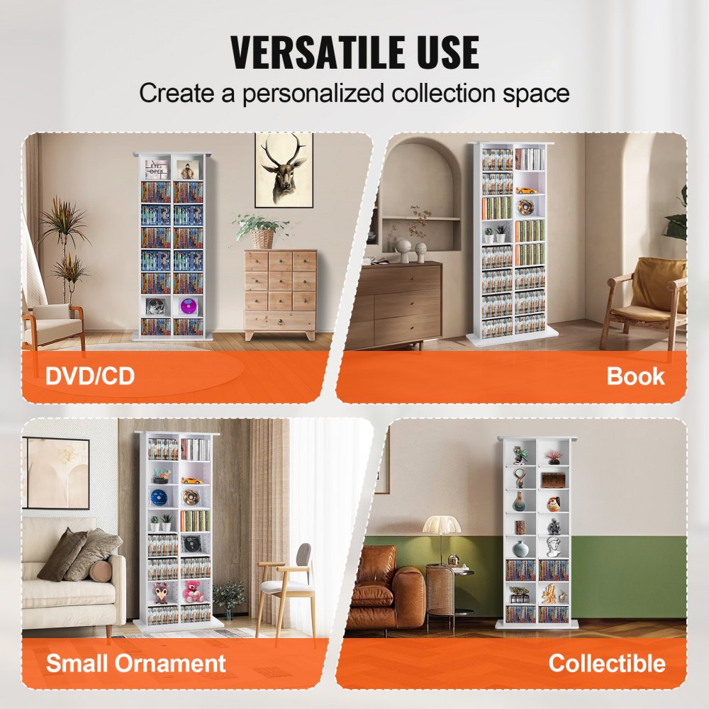 KLDS-03 - Modern Media Storage Cabinet with Adjustable Shelves, 22x9x51 in