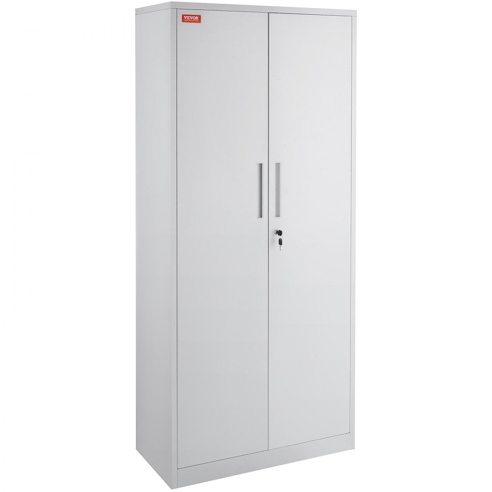 010477196039 - 31.5" Wide Steel Storage Cabinet with Adjustable Shelves & Locking Doors