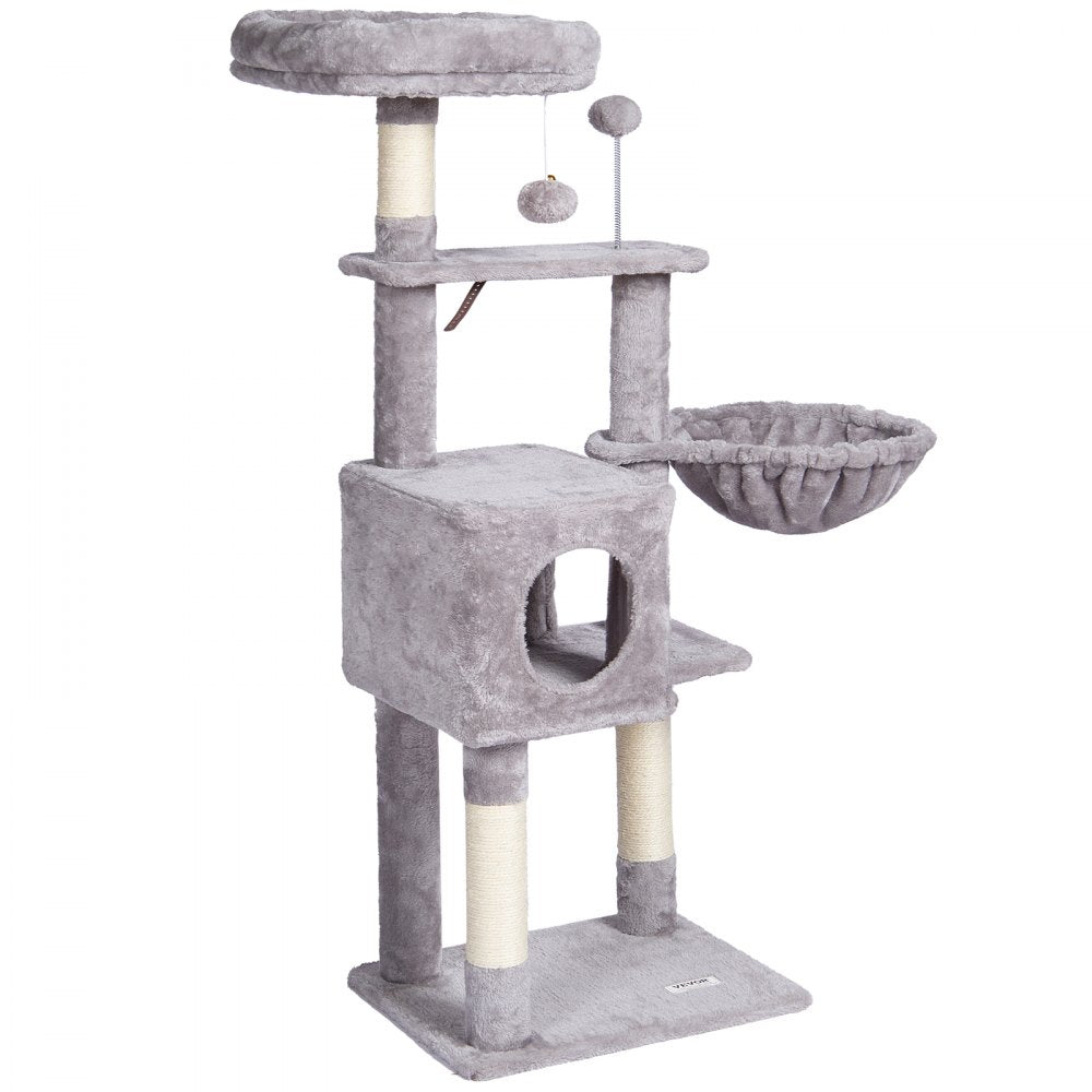 CAT790 - Light Grey Cat Tree 45.2" with Condo & Scratching Post