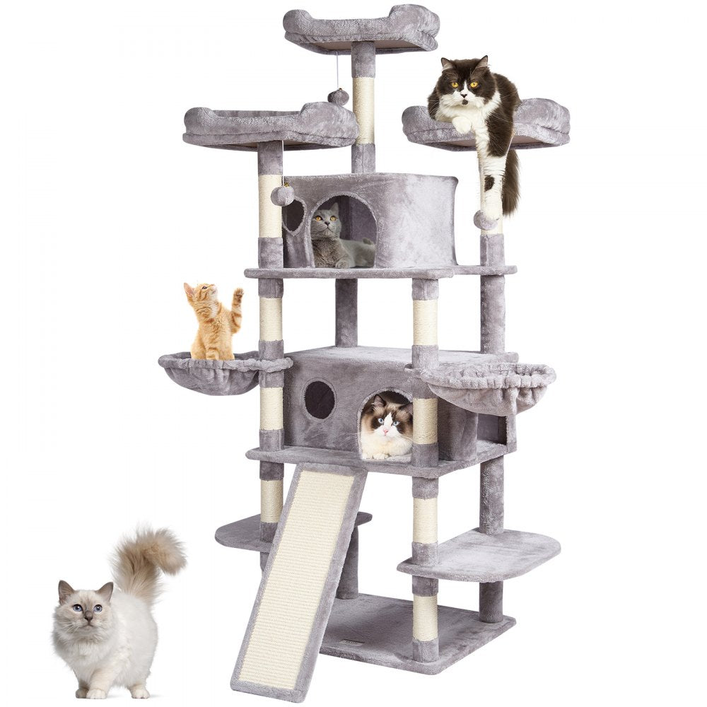 CAT796 - 68.5" Multi-Level Cat Tree with Condos & Scratching Posts