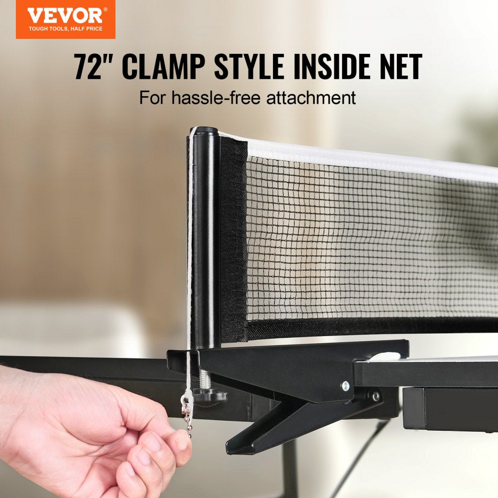 VT002-25 - Competition-Grade Ping Pong Table 107.9" with Lockable Casters