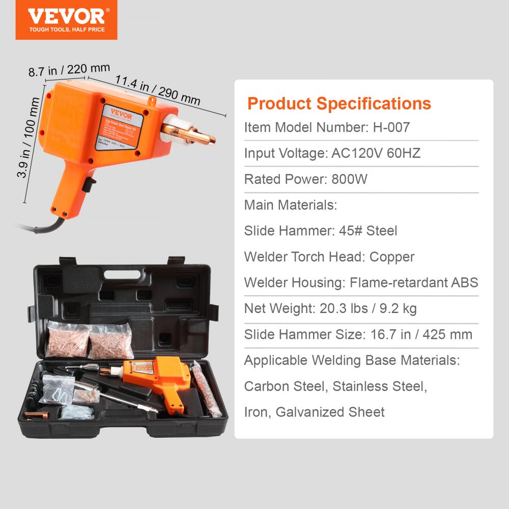 H-007 - 800W VEVOR Stud Welder for Auto Body Repair, Up to 1.2mm