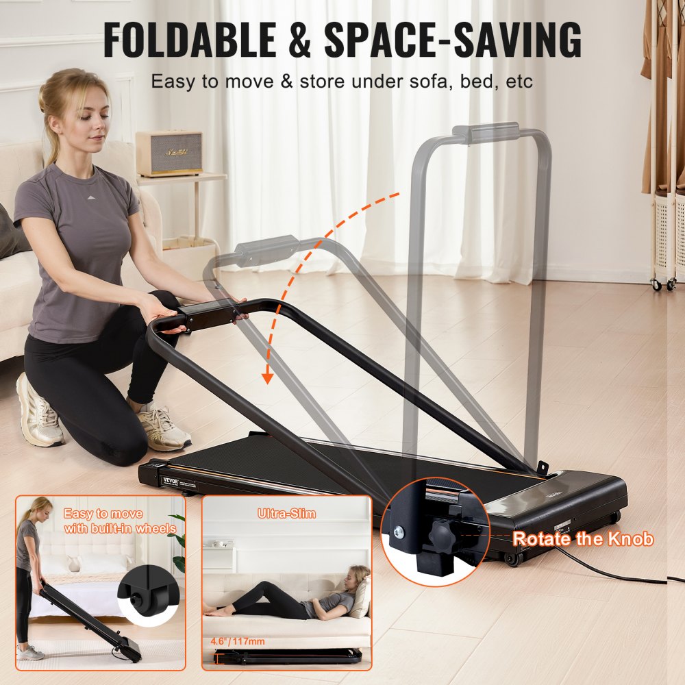 S7F - 15"x41" Under Desk Treadmill with Shock Absorbers and Quiet Motor