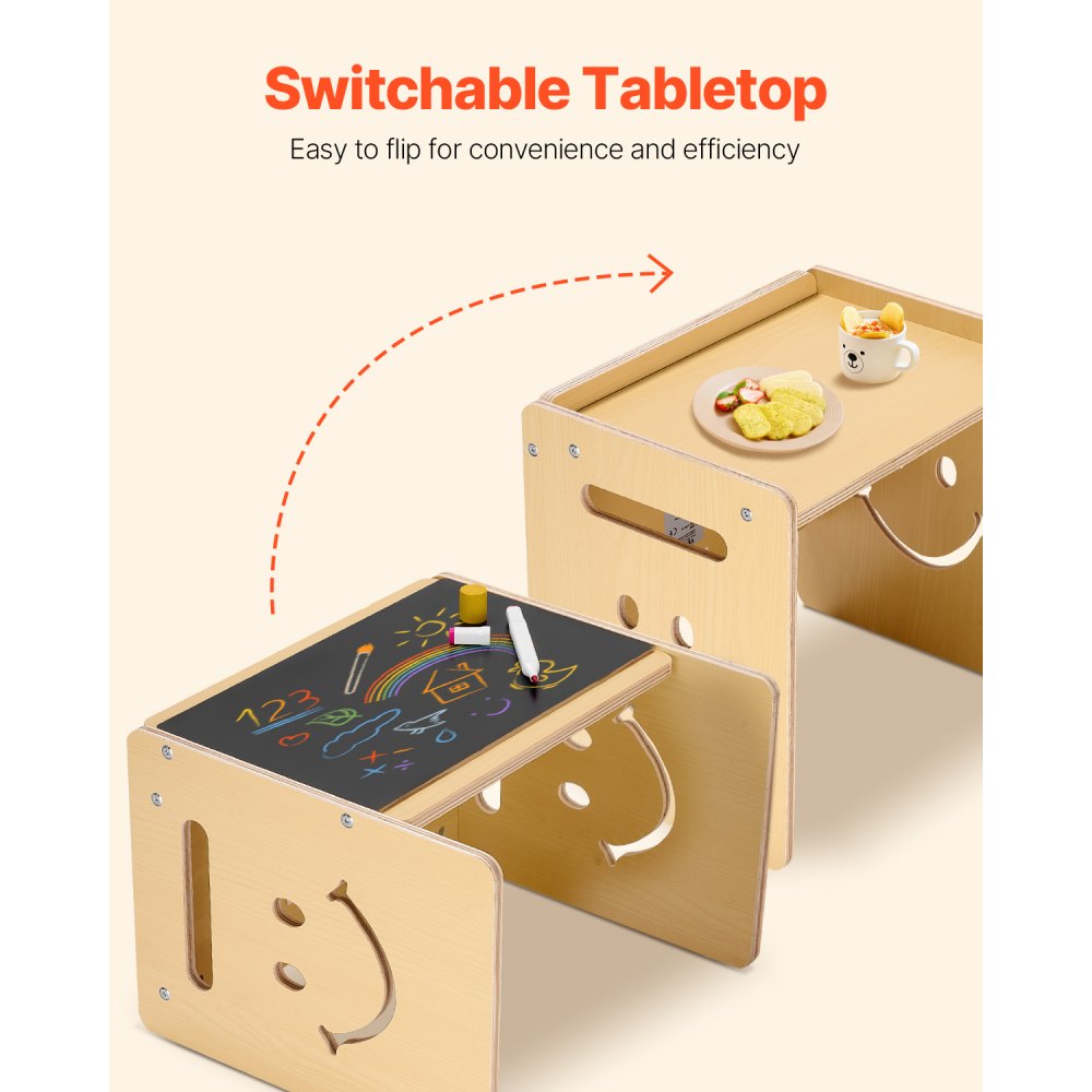 SYD01 - Adjustable Height Montessori Table and Chair Set with Chalkboard Surface