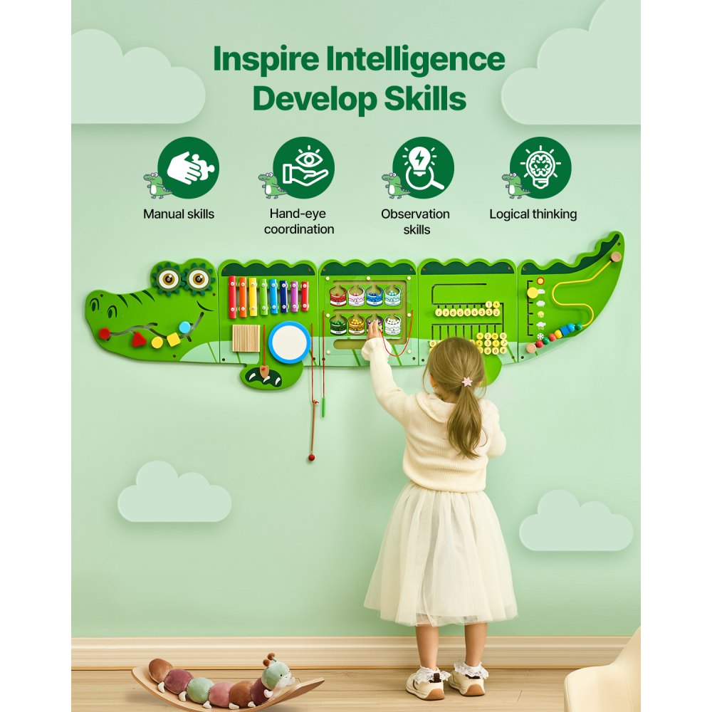 QG202409343 - Interactive Crocodile Wall Panel for Kids Ages 3-12