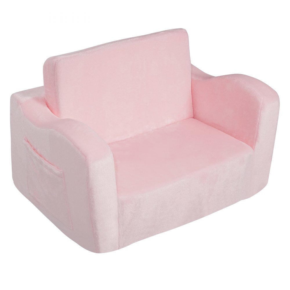 FL-XY-1 - Foldable Velvet Kids Sofa Chair, Comfy Play Mat for Ages 18+