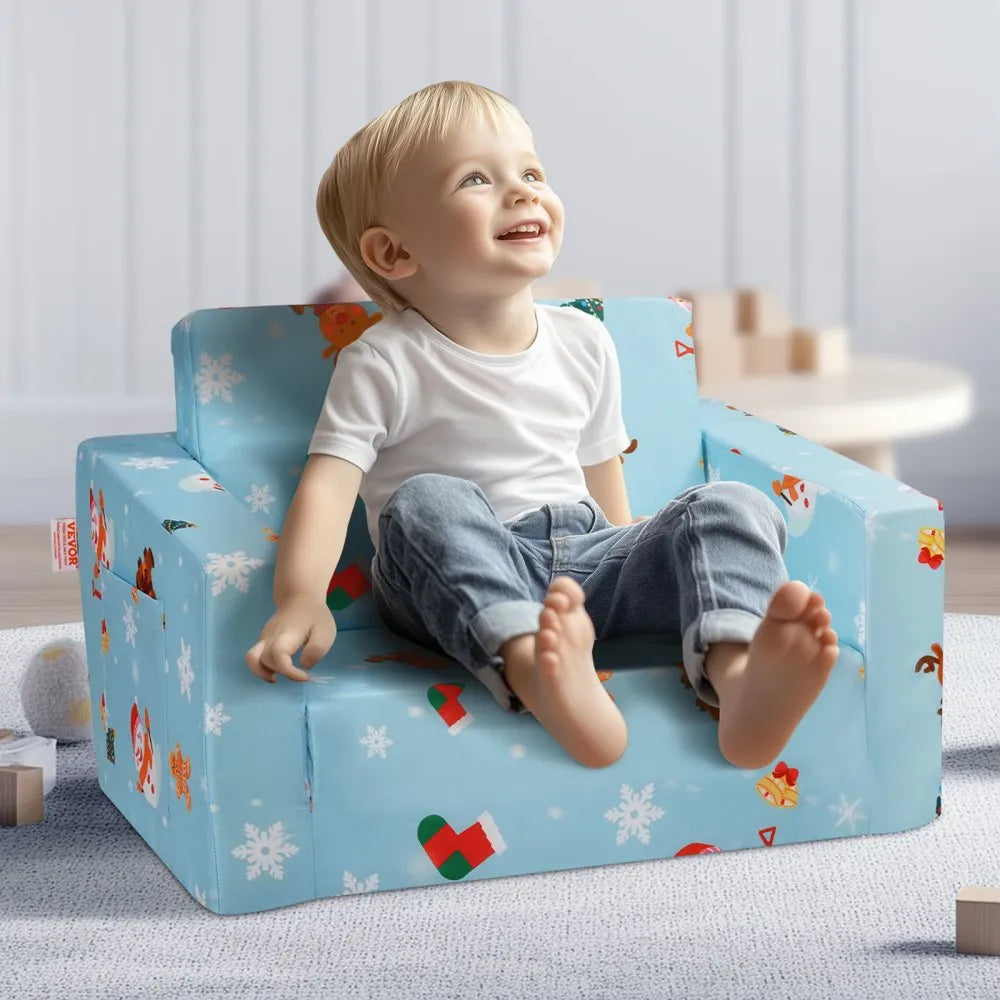 FL-XY-3 - Foldable Kids Sofa Chair with Removable Velvet Cover