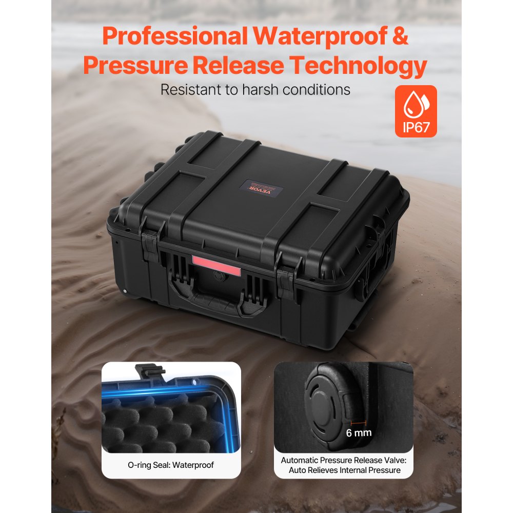 523923 - 22.56" Waterproof Hard Case with Custom Foam Storage