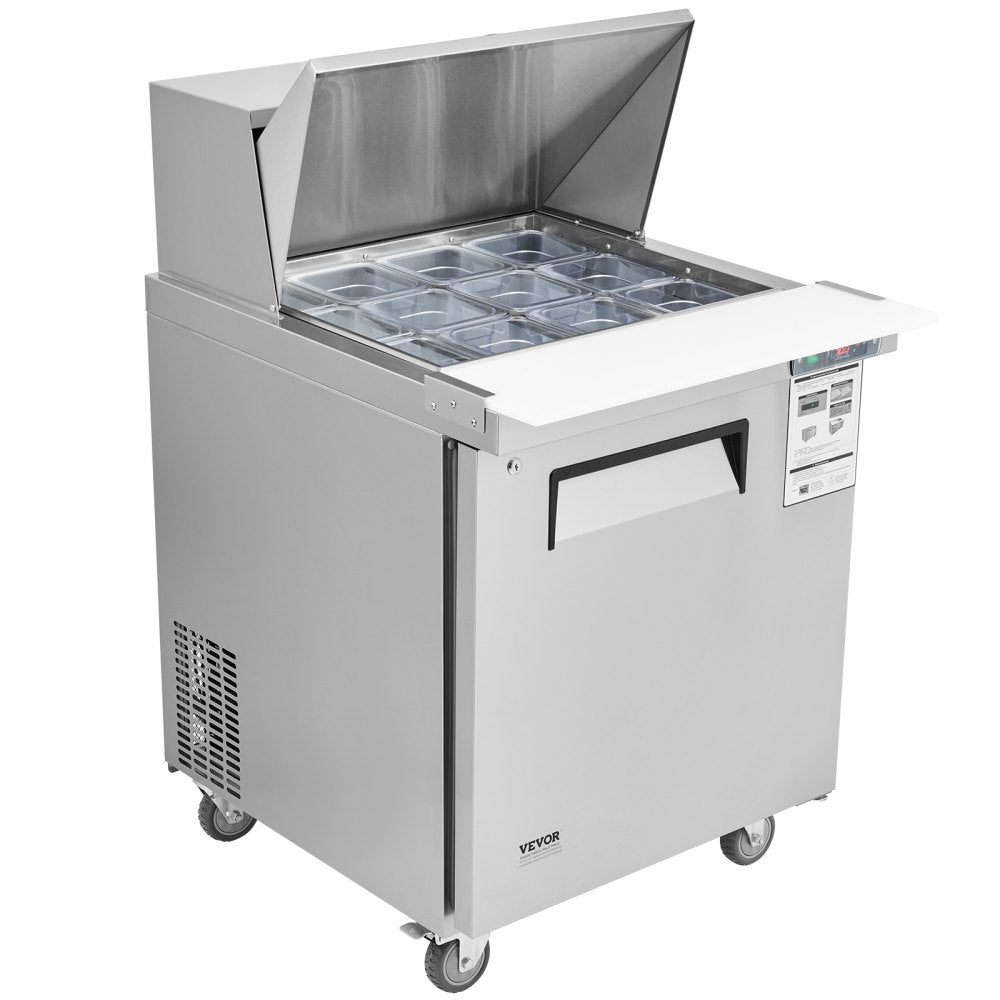 KSR-27BM1 - Stainless Steel 28" Salad Prep Table with 12 Ingredient Pans