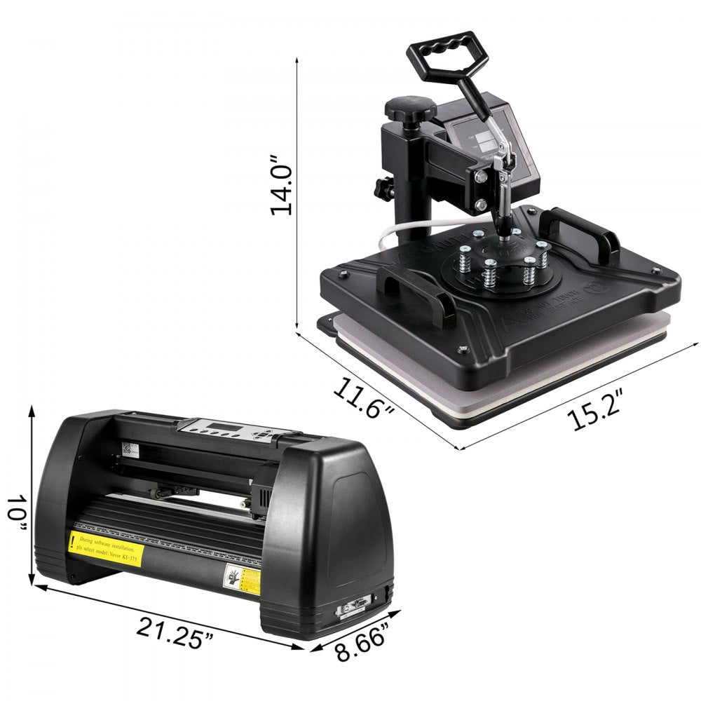 010707800481 - 12" x 15" Heat Press & 14" Vinyl Cutter Kit