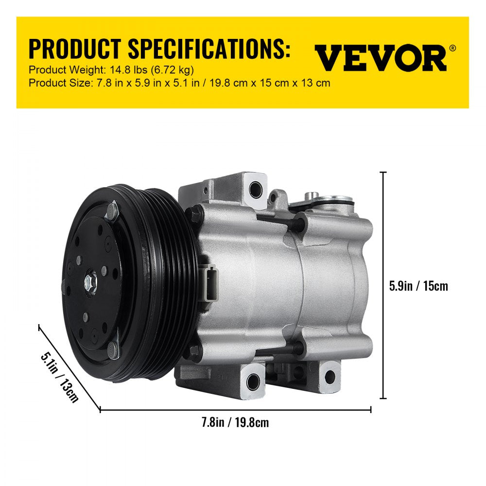 010192359360 - Durable A/C Compressor for 97-06 Ford F-150 4.2L