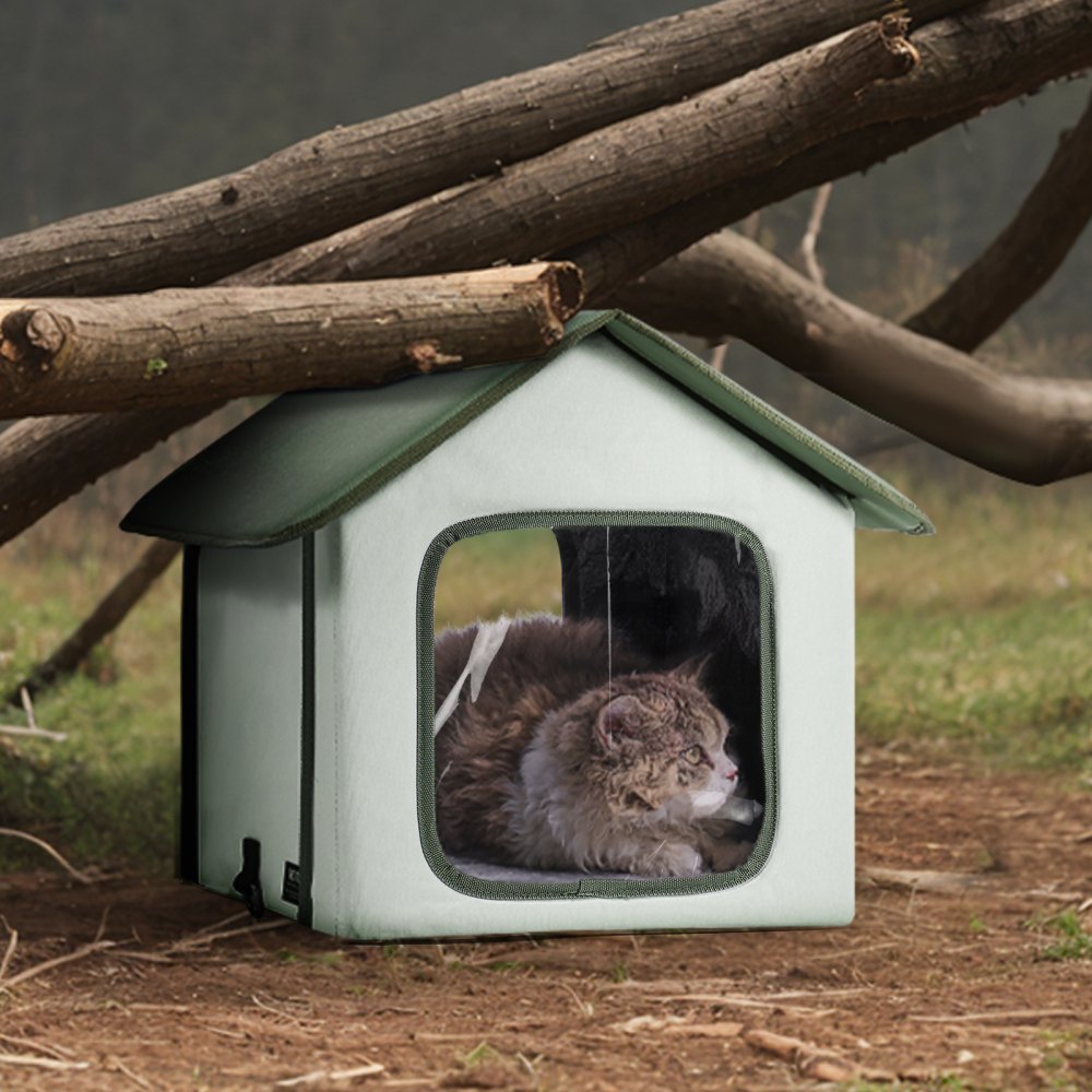 JUYI U1-M - Heated Outdoor Cat House with Adjustable Temperature & Insulation