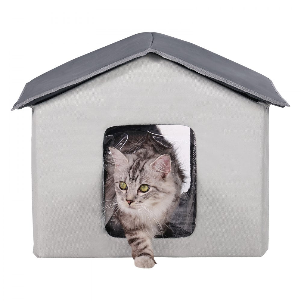 JUYI U5-M - Insulated Heated Cat Shelter with Thermostat & Dual Doors