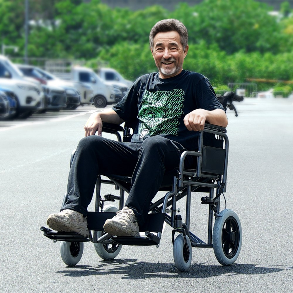 FS210ABEJP-61 - 24-Inch Steel Folding Wheelchair, 300lbs Capacity