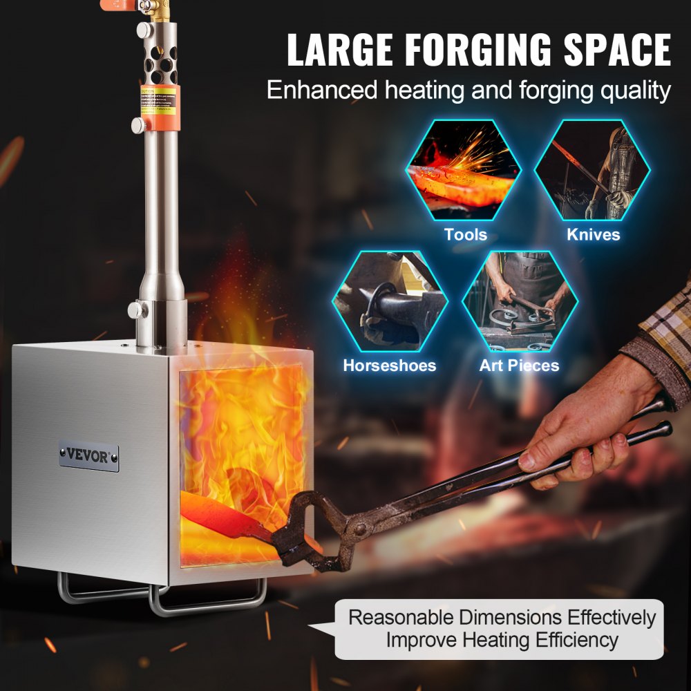 JHBXG1C - Lightweight Portable 1-Burner Stainless Steel Propane Forge