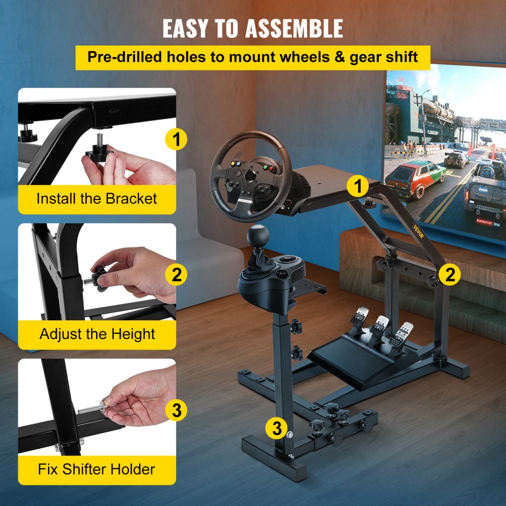 G29/27/25ZJ - Adjustable Racing Wheel Stand for Logitech & Pedals