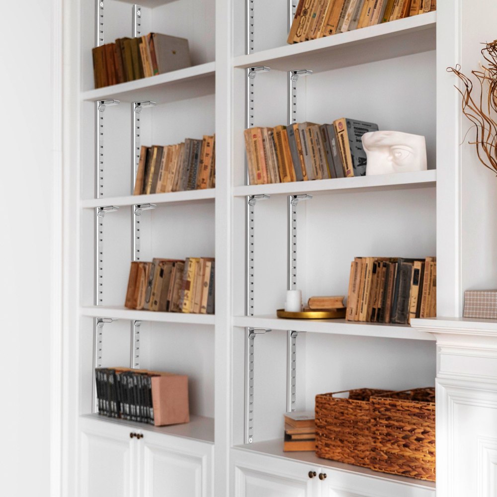 GJ01 - Adjustable Durable Shelf Clips for Slotted Rails, 40 Pack