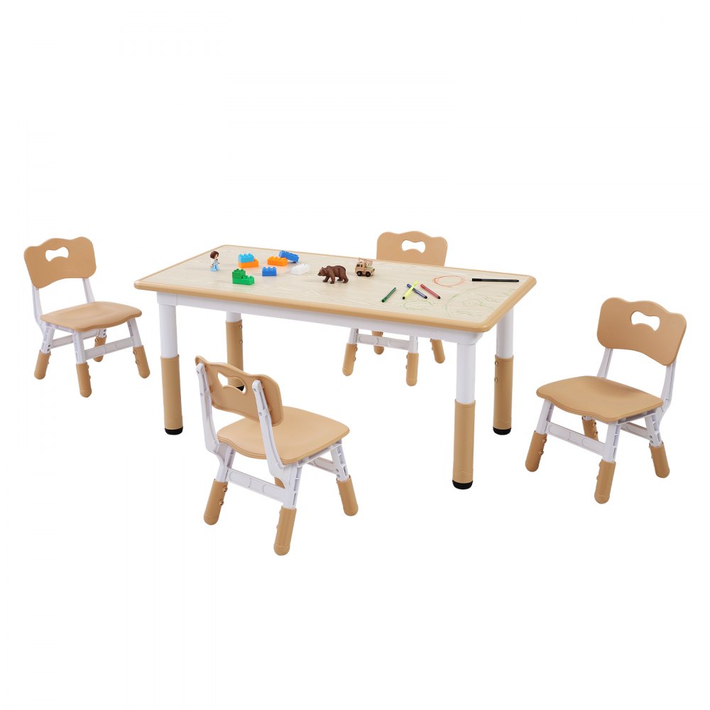 LY-1106 - Adjustable Kids Table & 4 Chairs Set for Ages 2-8