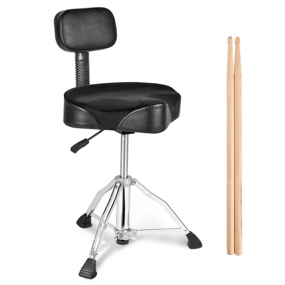 ADT-50K - Adjustable VEVOR Drum Throne with Backrest, 19.3-25.2 in, 500 lbs Capacity