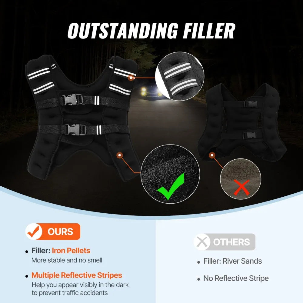 JS-VEST005-2 - Adjustable 16lb Neoprene Weighted Vest with Pockets