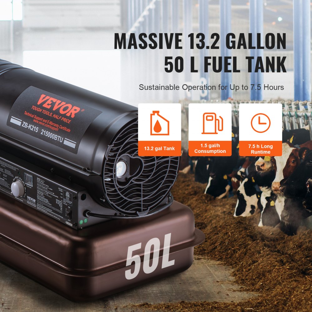 ZB-K215 - 215000 BTU Kerosene Air Heater for Workshops & Garages