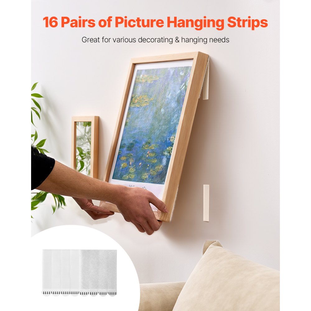 PFHL22x111 - Heavy-Duty Picture Hanging Strips (16 Pairs, 17.64 lbs)
