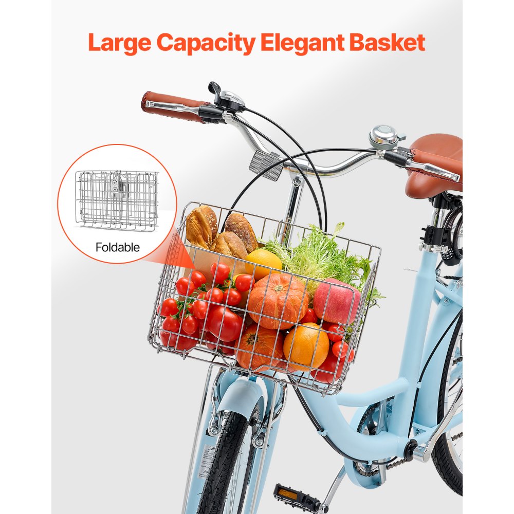 SCB722-B - 7-Speed Light Blue Cruiser Bike with Ergonomic Design and Basket