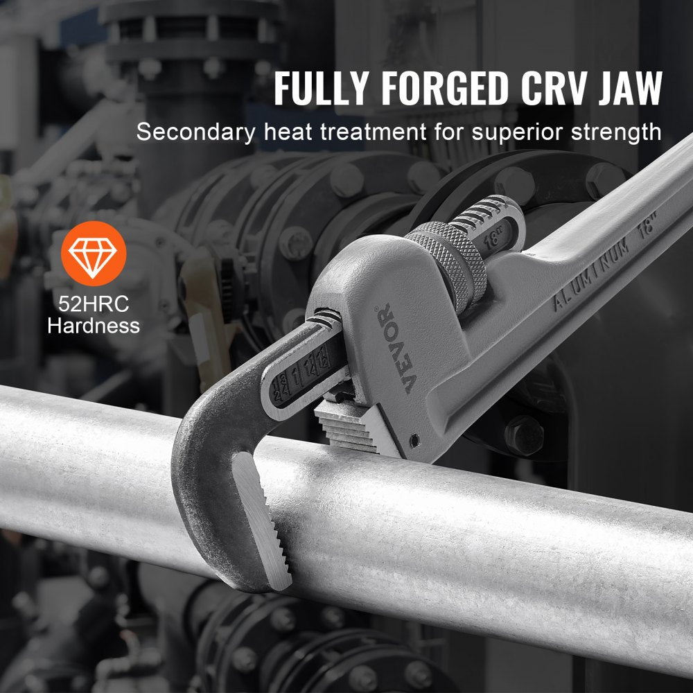 TD0505TZ - 3-Piece Lightweight Aluminum Pipe Wrench Set, 10", 14", 18"