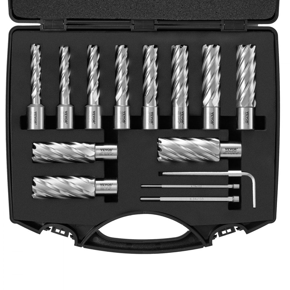 10190010214 - 13-Piece M2AL Steel Annular Cutter Set with Portable Case
