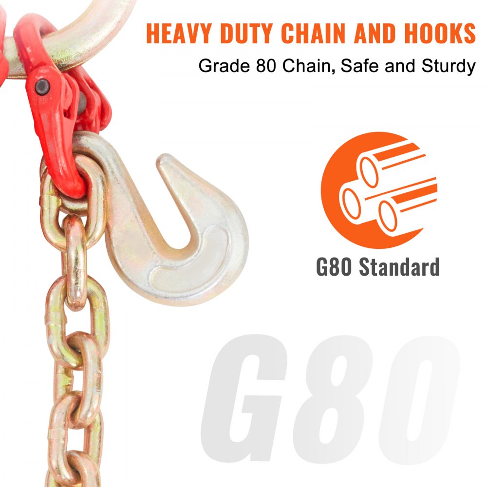 RTJ5⁄16-01 - 9,620 lbs Heavy-Duty V-Chain Bridle with G80 Hooks